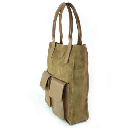 CAMEL ZAMSZOWY WOREK VERA PELLE KIESZENIE SKÓRA POJEMNA TORBA XXL A4 BYC88C KEMER