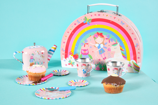 Tęczowe Wróżki Zestaw do Herbaty Walizeczka 10 elementów