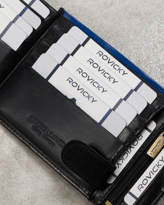 Skórzany portfel męski z kieszenią na dowód rejestracyjny