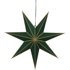 GWIAZDA DEKORACYJNA WISZĄCA PAPIEROWA FSC 18x60CM ZIELONA 7 RAMION MICA