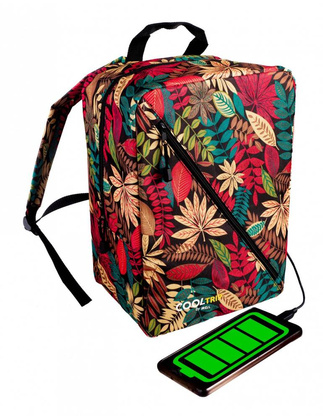 Plecak Torba podróżna podręczna PELLUCCI RGL Wizzair 37A USB Liście