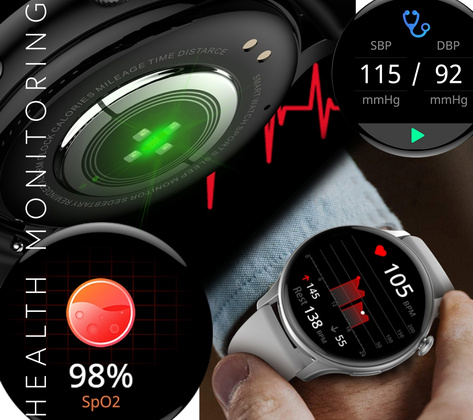 Smartwatch Damski RUBICON RNCF10 Silver/Grey SMARUB238