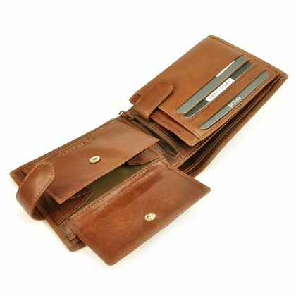 Skórzany męski portfel EL FORREST 545-26 RFID brązowy