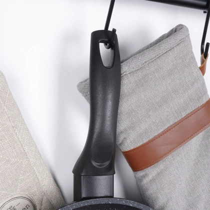 Patelnia granitowa 28 cm GRANDE z pokrywką do smażenia duszenia