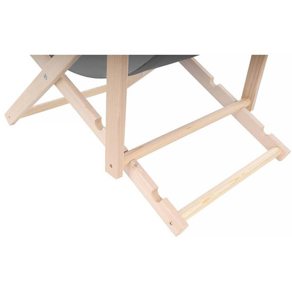 LEŻAK SKŁADANY DREWNIANY SZARY ROYOKAMP