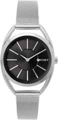 MINET Srebrno-czarny damski zegarek ICON SILVER BLACK MESH