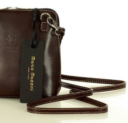 Listonoszka damska skórzana ciemny brąz caffe FOGGIA - min. zamówienie 20 / 50 / 100 szt.