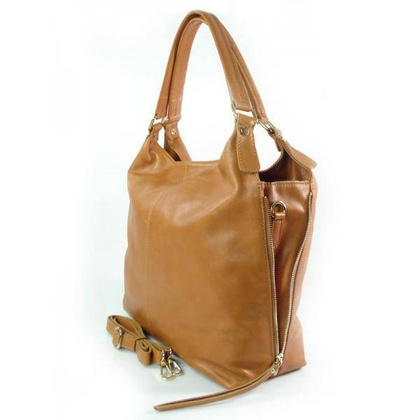 DUŻY PIĘKNY WOREK VERA PELLE POJEMNY ZAMKI A4 WŁOSKA TORBA CAMEL W678C KEMER