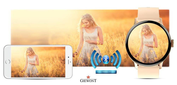 Smartwatch Giewont Różowy GW330-1 + Bransoleta Różowe Złoto