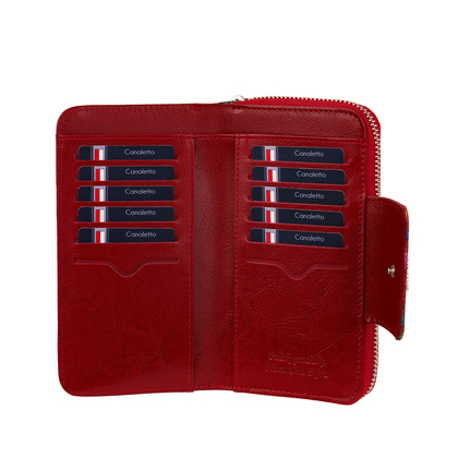 Czerwony portfel damski BajuBaj ze skóry naturalnej – funkcjonalność i styl w jednym PD2006s116 RFID