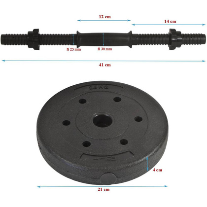 HANTLA KOMPOZYTOWA 11 kg (10+1) KG EB FIT
