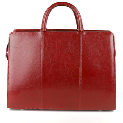 511 Damski skórzany kuferek duży - wiśnia KEMER