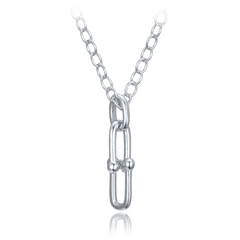 MINET Nowoczesny srebrny naszyjnik