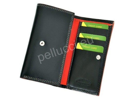 Portfel damski skórzany PELLUCCI Polo Club 8 PL10 Czerwony