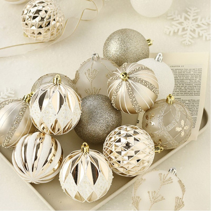 Komplet bombek bożonarodzeniowych 16sztuk w opakowaniu średnica 8cm złote BSN43