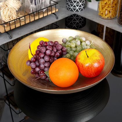 Miska misa do sałatek na przystawki owoce złota szklana / patera 30 cm 2,2 l