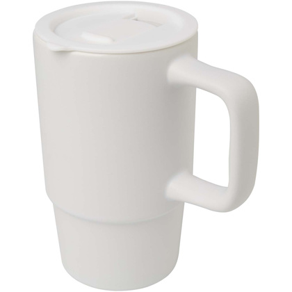 Carter kubek ceramiczny o pojemności 450 ml z plastikową pokrywką