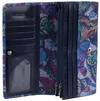 Portfel damski skórzany KEMER 272D Granatowy - min. zamówienie 20 / 50 / 100 szt.