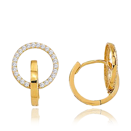 MINET Złote kolczyki z białymi cyrkoniami Au 585/1000 2,20g