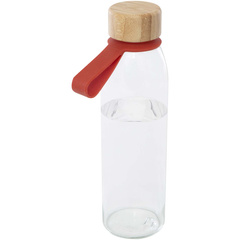 Szklana butelka na wodę Porto o pojemności 500 ml, z silikonowym uchwytem i z bambusową zakrętką