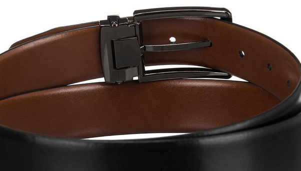 Klasyczny, dwustronny pasek męski z odczepianą klamrą