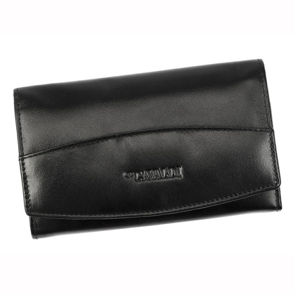 Duży, poziomy skórzany portfel damski z systemem rfid