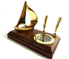 Elegancki zestaw na biurko - jacht i kompas - BCPH103