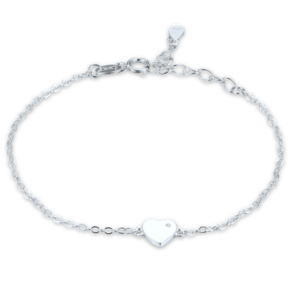 MINET Srebrna bransoletka z sercem – córka