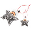 ZESTAW ZAWIESZEK 3 SZT GWIAZDKI LALECZKI CEKINY SREBRNE