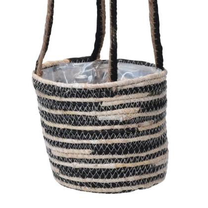 Doniczka osłonka wisząca pleciona kwietnik wiszący boho na roślinę kwiat 20 cm