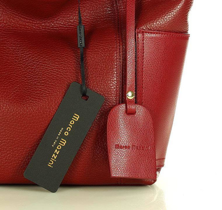 Skórzana torba damska w trapez na ramię sholder genuine leather bag - MARCO MAZZINI bordowa - min. zamówienie 20 / 50 / 100 szt.