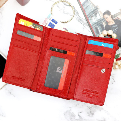 Średni skórzany portfel damski PIERRE CARDIN