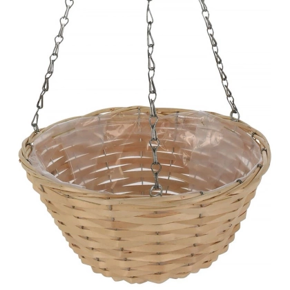 Osłonka na kwiaty roślinę wisząca pleciona na doniczkę kwietnik koszyk boho 30x16,5 cm