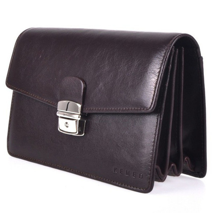 Saszetka skórzana KEMER S8 Brązowa - min. zamówienie 20 / 50 / 100 szt.