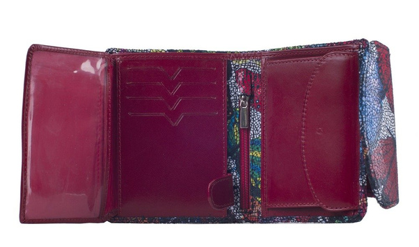 Portfel damski skórzany KEMER 009D Czerwony - min. zamówienie 20 / 50 / 100 szt.