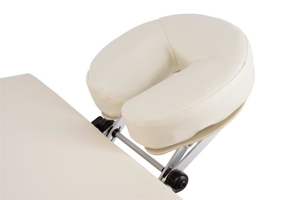 Stół, łóżko do masażu 4-segmentowe drewniane Kremowe