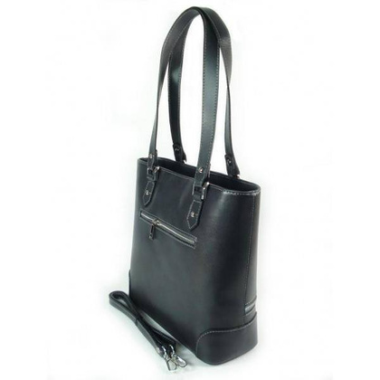 Porządna,praktyczna włoska torebka na ramię a4 szara - grafit V335G