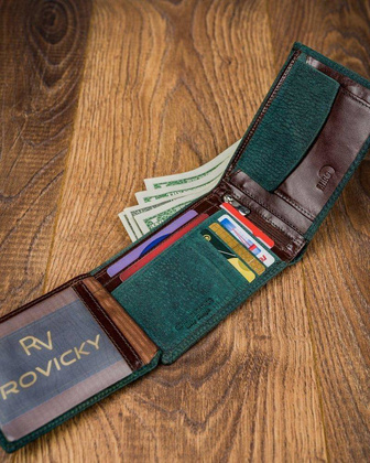 Piękny kolorowy portfel męski skórzany