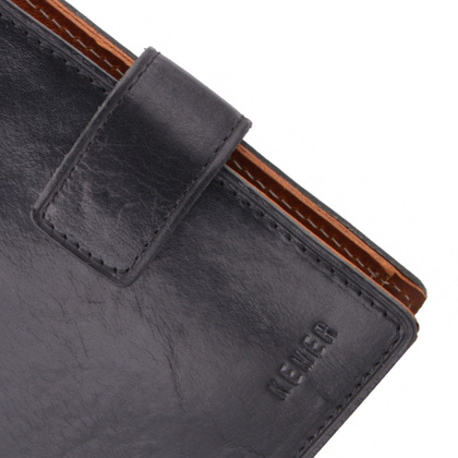 Portfel męski skórzany KEMER 366M/J Czarny / Jasny Brąz - min. zamówienie 20 / 50 / 100 szt.