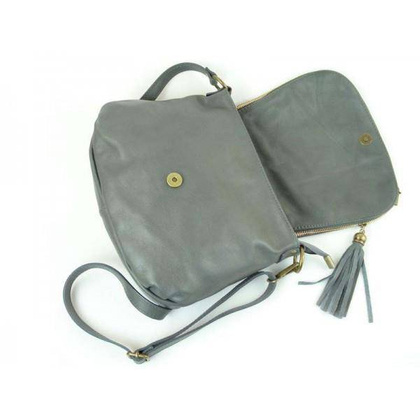 TOREBKA SKÓRZANA LISTONOSZKA A5 VERA PELLE SZARA VP1017GS