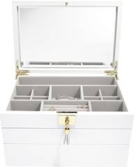 Szkatułka na biżuterię Loves Luxury potrójna biała