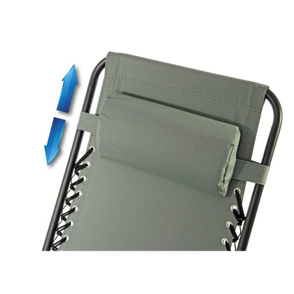 LEŻAK OGRODOWY SKŁADANY WIELOFUNKCYJNY Z ZAGŁÓWKIEM BLISS SZARY