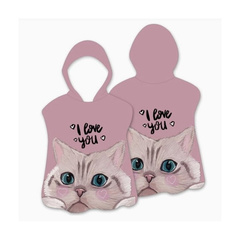 RĘCZNIK PLAŻOWY Peleryna dziecięca I LOVE YOU kotek 60 x 60cm PEL02WZ2