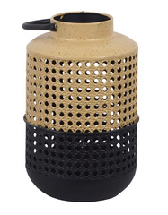 Lampion ażurowy beżowo-czarny mały