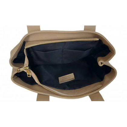 Duża piękna Włoska skórzana torba na ramię pojemna mieści XL ,Vera Pelle Beżowa VPA78T