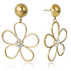 Kolczyki ze stali szlachetnej platerowane złotem KST3351