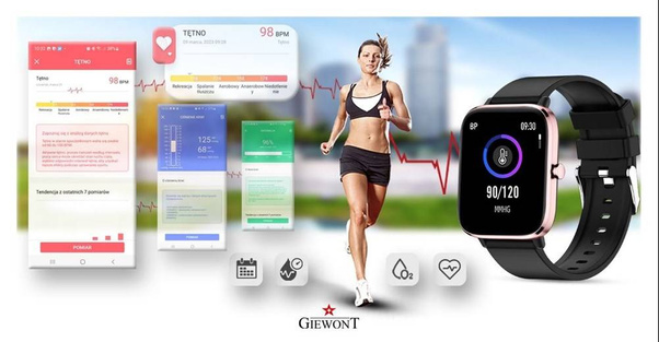 Smartwatch Giewont GW230-3 Różowe Złoto-Czarny