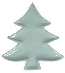 Talerz choinka zielony perłowy duży