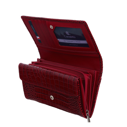 Portfel skórzany damski Canaletto ze skóry z wzorem krokodyla – ochrona RFID i wyjątkowy styl PD1634s162 RFID