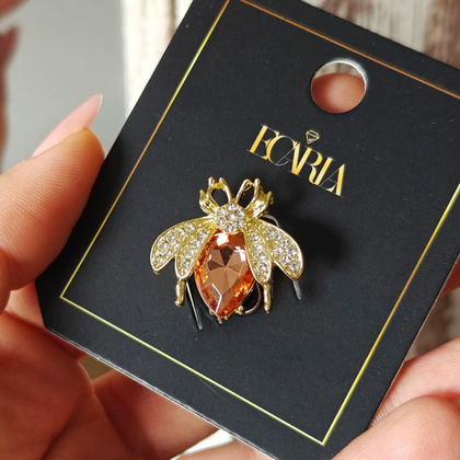 Broszka ozdobna kryształki owad BZ216